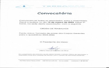 Convocatória para a Tomada de Posse dos Corpos Gerentes